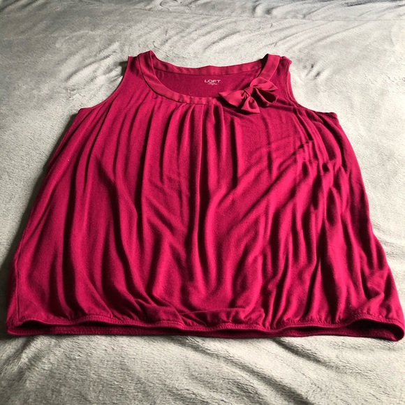 Ann Taylor Loft Maroon Bow 🎀 Tank - Picture 3 of 4